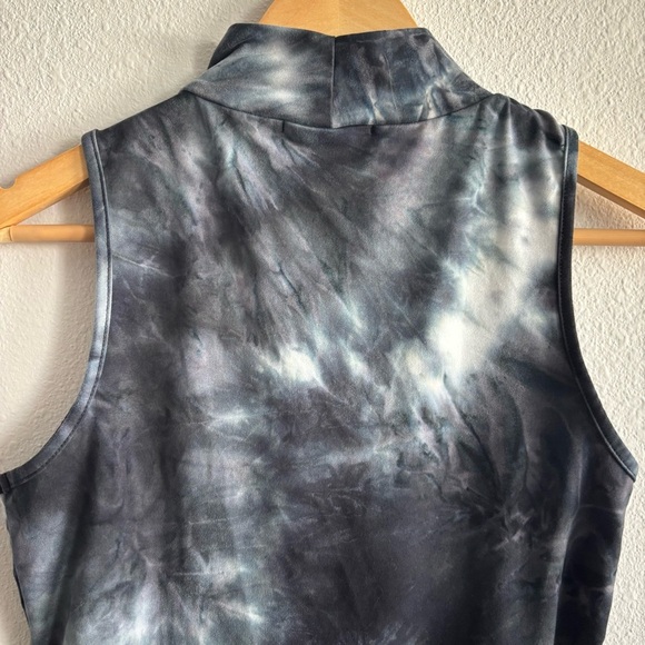 Pie in the Sky Blue Tie-Dye Mock Neck Sleeveless Halter Seamless Bodysuit Size M - Picture 7 of 7